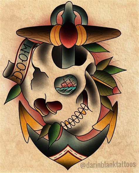 old skulls tattoo